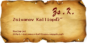 Zsivanov Kalliopé névjegykártya